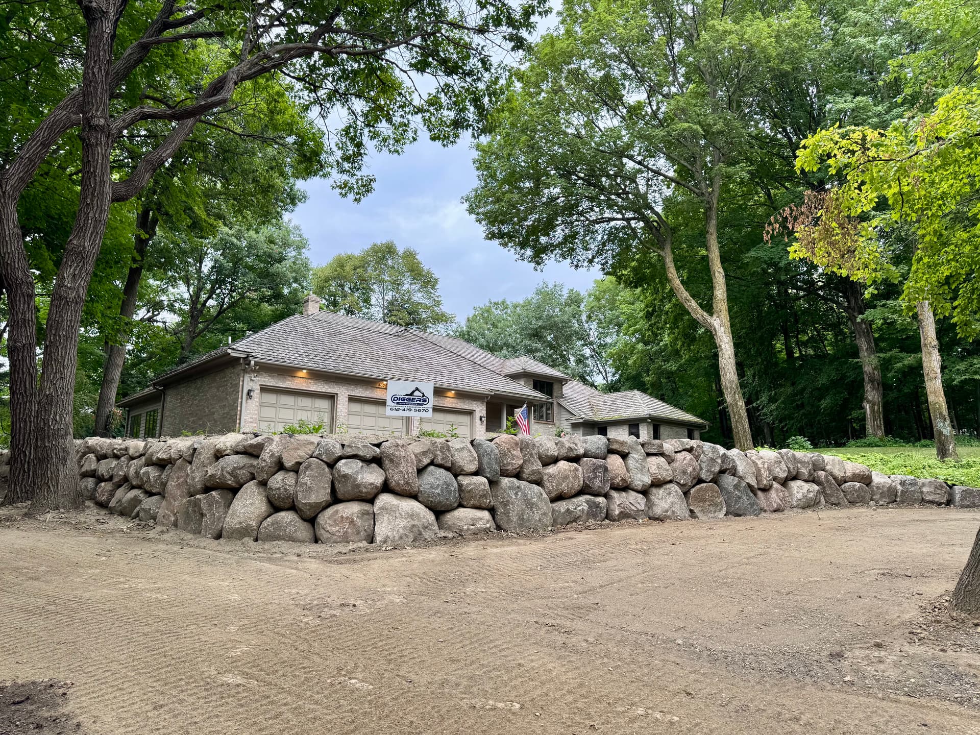 Gallery photos for Phase 1 Done - Major Boulder Retaining Wall Overhaul in Deephaven: Image #1