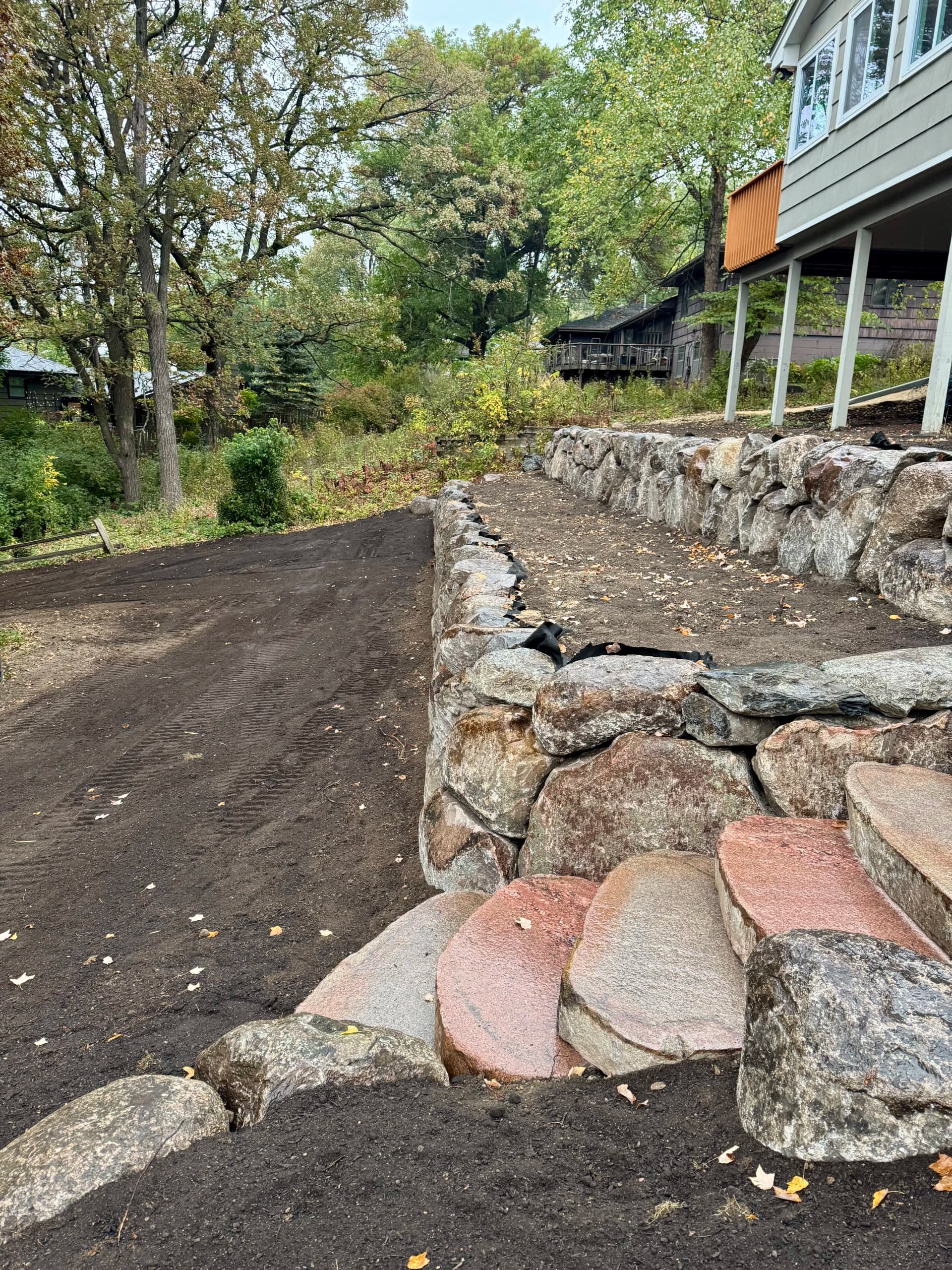 Gallery photos for Boulder Retaining Walls and Sawn Steps Overhaul in Hopkins: Image #3