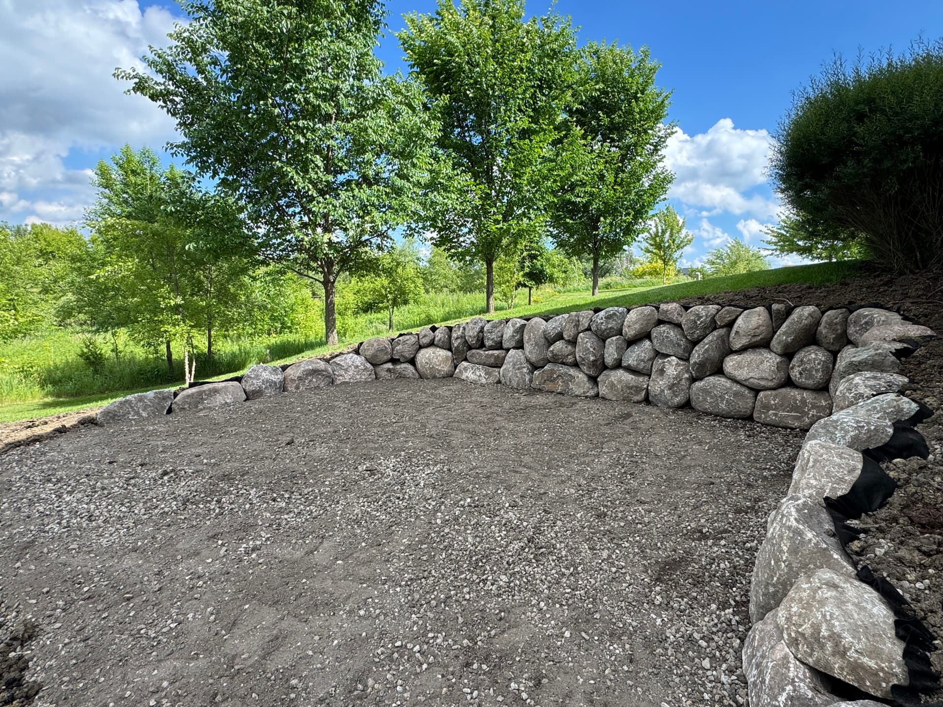 Gallery photos for Hillside Excavation and Boulder Retaining Wall for Shed Pad: Image #6