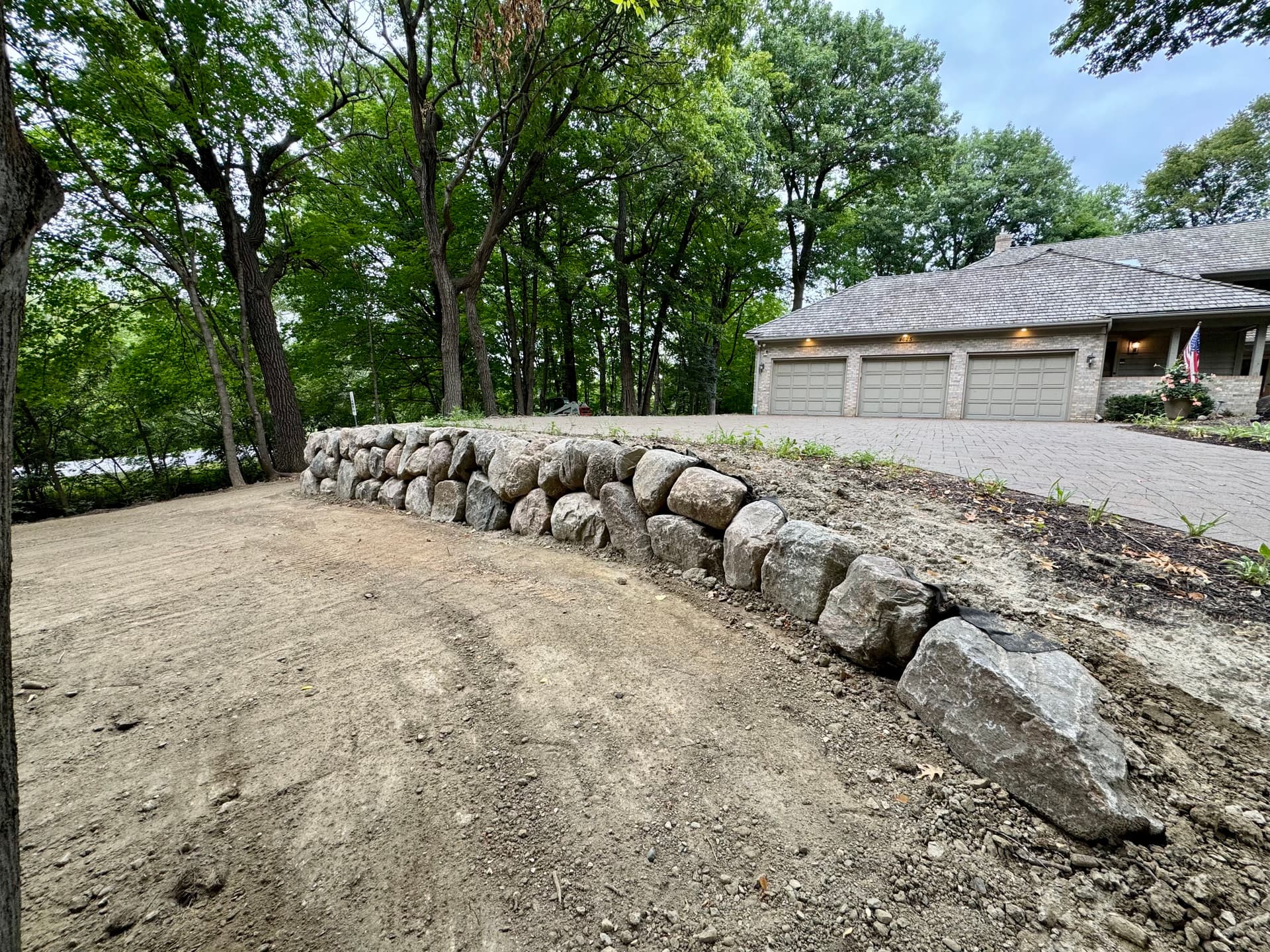 Gallery photos for Phase 1 Done - Major Boulder Retaining Wall Overhaul in Deephaven: Image #2