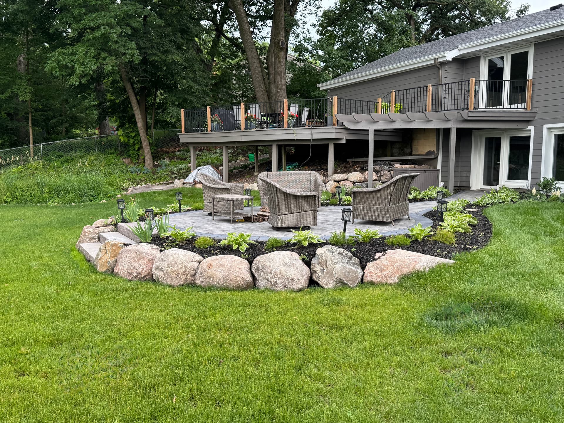 Gallery photos for Boulder Retaining Wall and Patio Prep Done Right in Wayzata: Image #1