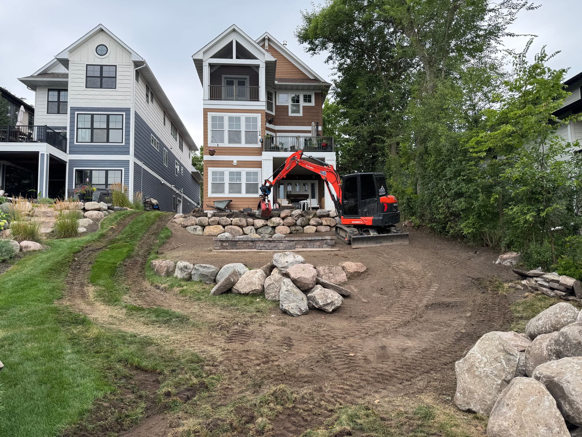 Boulder Retaining Wall Rebuild and Shoreline Restoration in Wayzata