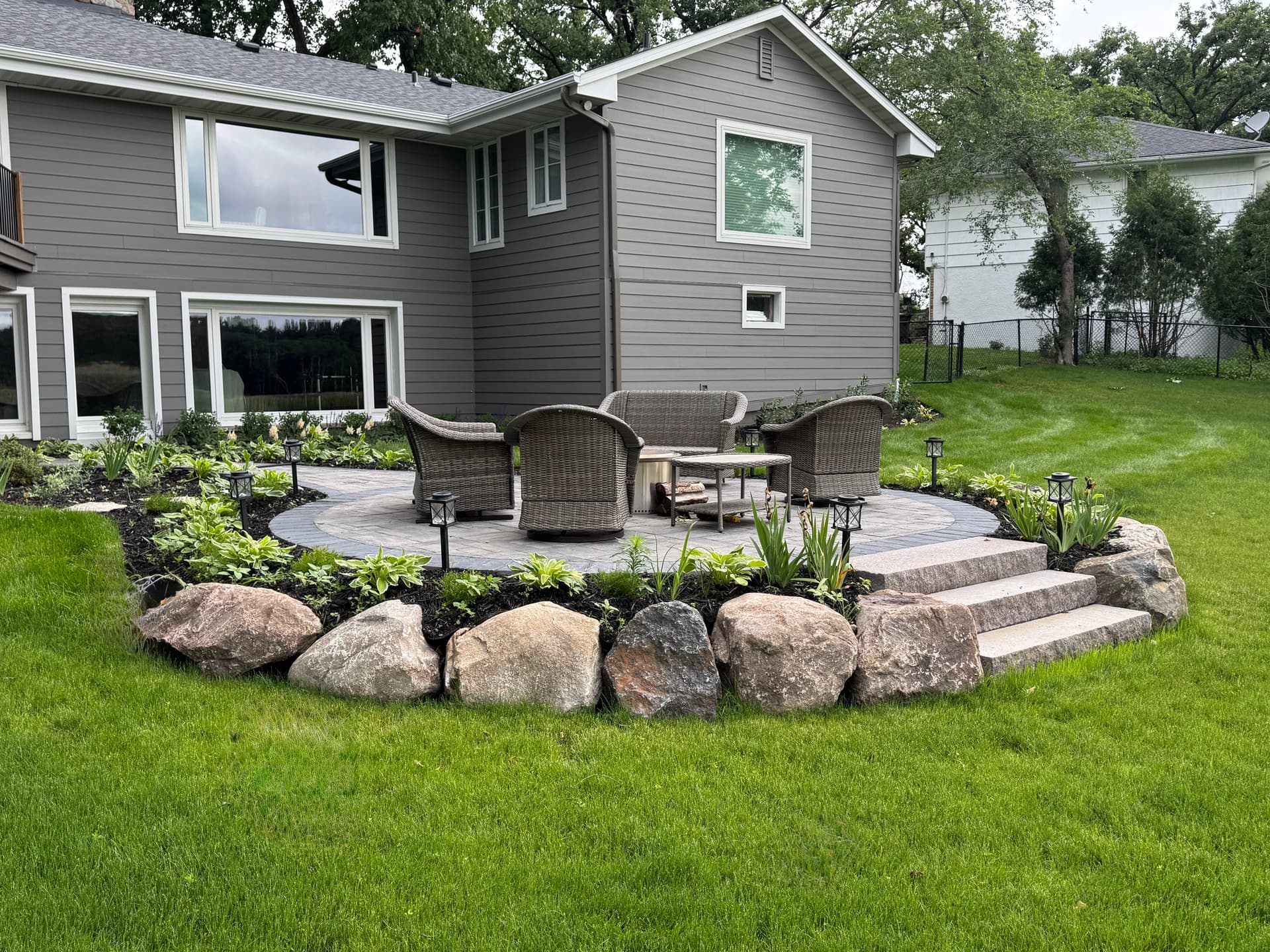 Gallery photos for Boulder Retaining Wall and Patio Prep Done Right in Wayzata: Image #2