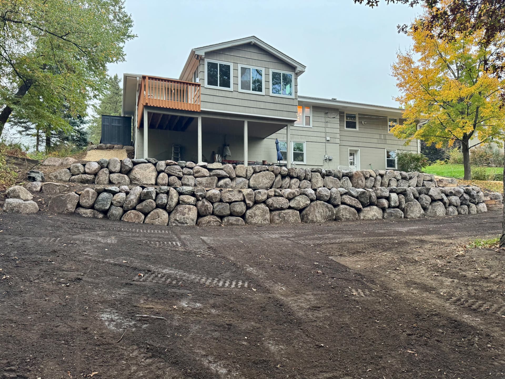 Gallery photos for Boulder Retaining Walls and Sawn Steps Overhaul in Hopkins: Image #1