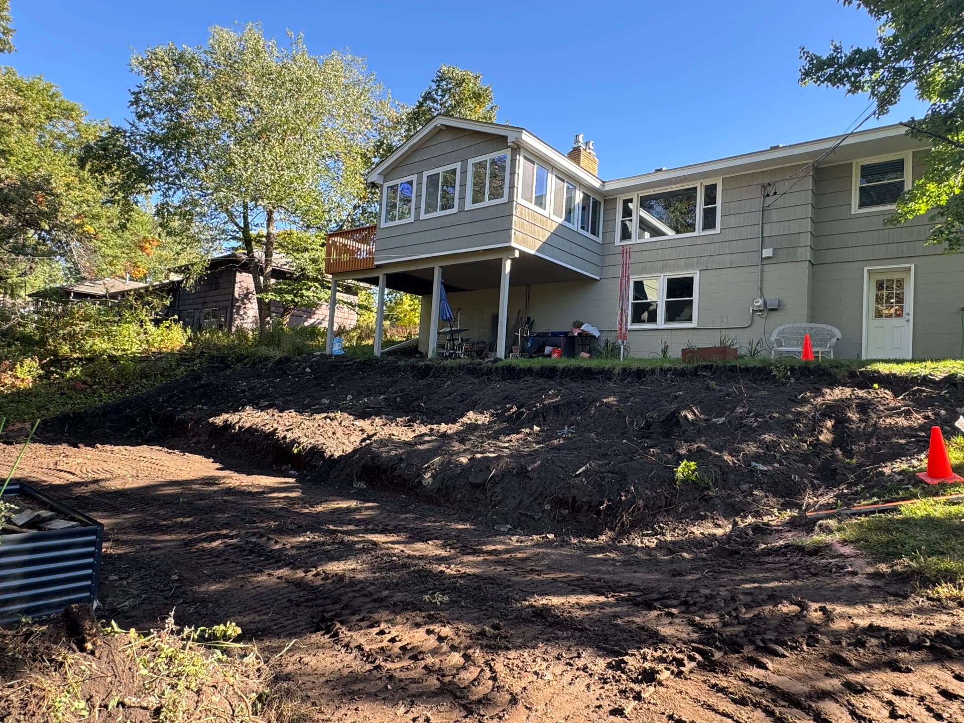 Terraced Boulder Retaining Walls and Steps Underway in Hopkins